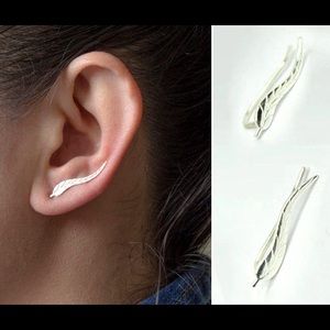 New dainty feather ear climber earrings!